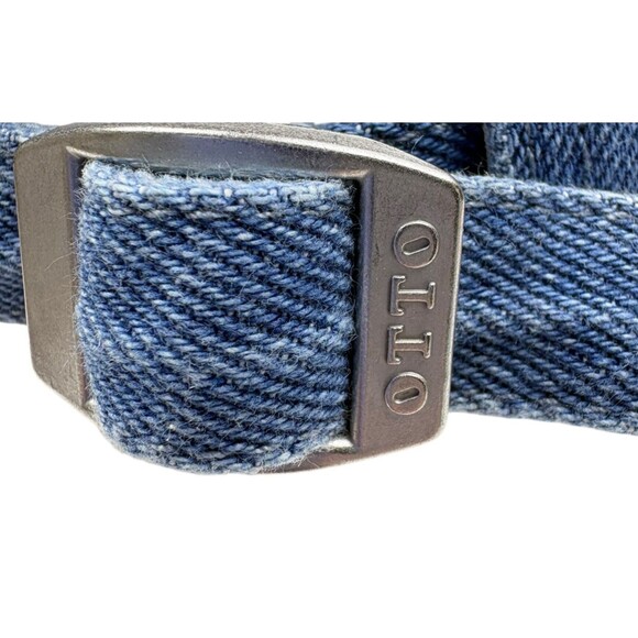 OTTO Denim Dad Hat Light-Wash Strapback Cap White Crown Embroidery - Picture 5 of 7